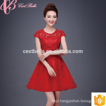 2017 Korean Fashion Knee Length Bridesmaid Sexy Red Mother Of The Bride Dresses For Fat